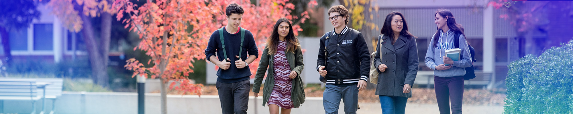 Students walking in the ANU campus