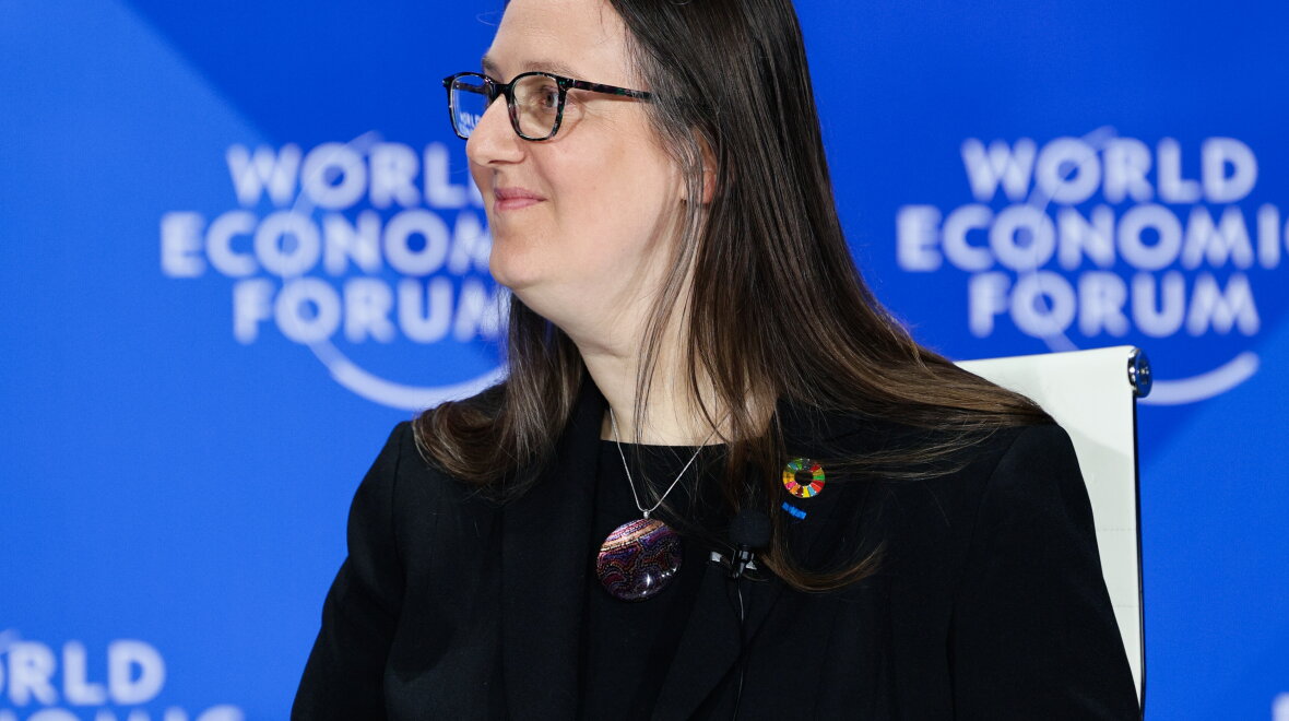 Professor Katherine Daniell (ANU) says there’s a lot of sharing that goes on at the World Economic Forum Annual Meeting of the New Champions Dalian 2026, exchanging different ideas about technology and what the systems look like. Image: WEF