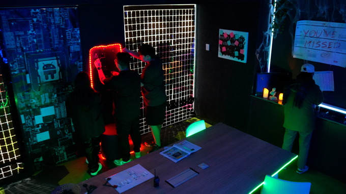 High angle view of the escape room