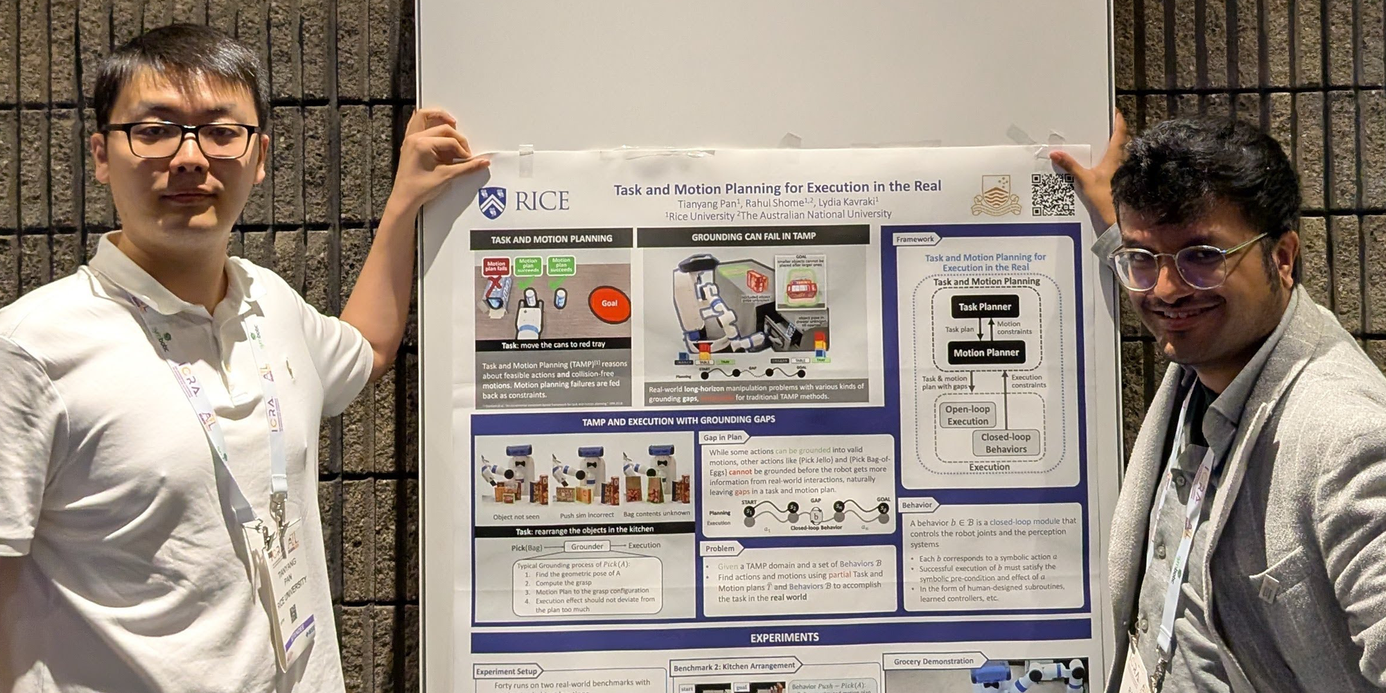 Dr Rahul Shome with Tianyang Pan from Rice University