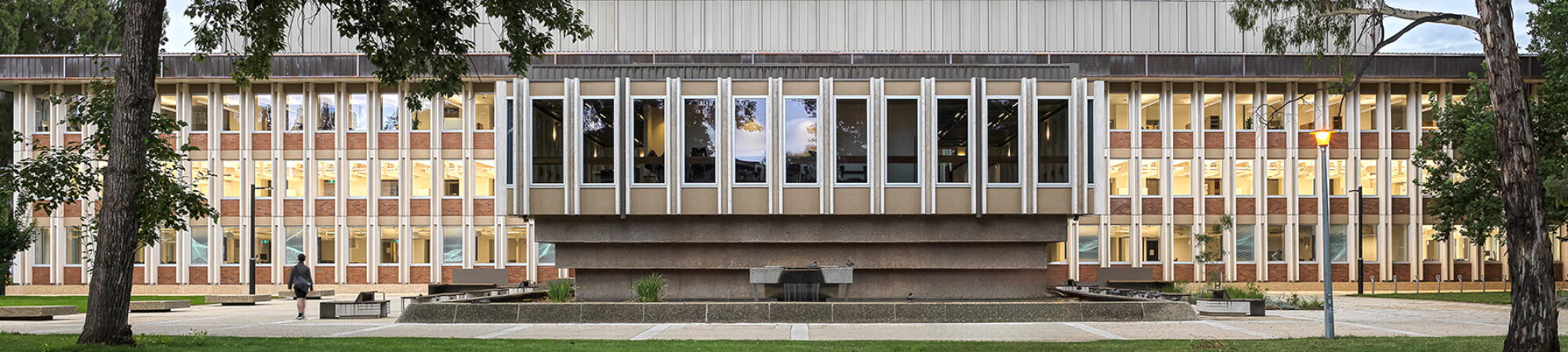 Building with lights on